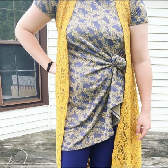 LuLaRoe Dresses & Skirts - Dark Blue Carly Dress w/ Gold Detail